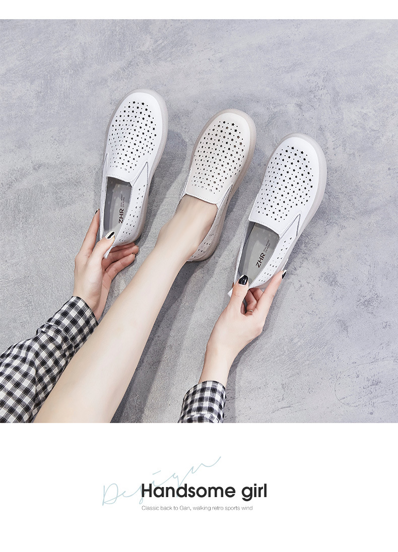 Giày sneaker nữ lưới thoáng khí đế bệt dáng thể thao — Màu be A68 chi tiết 20