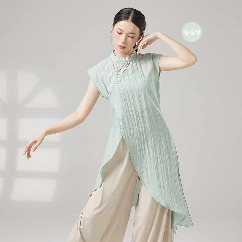 新款古典舞服女飘逸新中式舞蹈服古风旗袍练功服中国舞演出服|undefined
