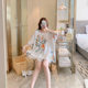 2023 Summer New Cotton Silk Pajamas Women's Trendy Fresh Style Round Neck Short-sleeved Loose Large Size Short-sleeved Shorts Set