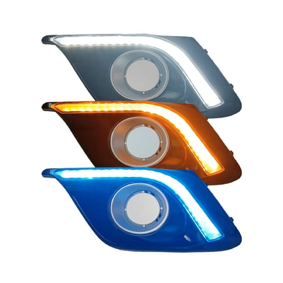 Applicable to 14-16 Mazda 3 onksela daytime running light modified LED front fog light special front bumper light (Gündüz işıqları) - led-three-color-streamer-daytime-running-lightspair-price