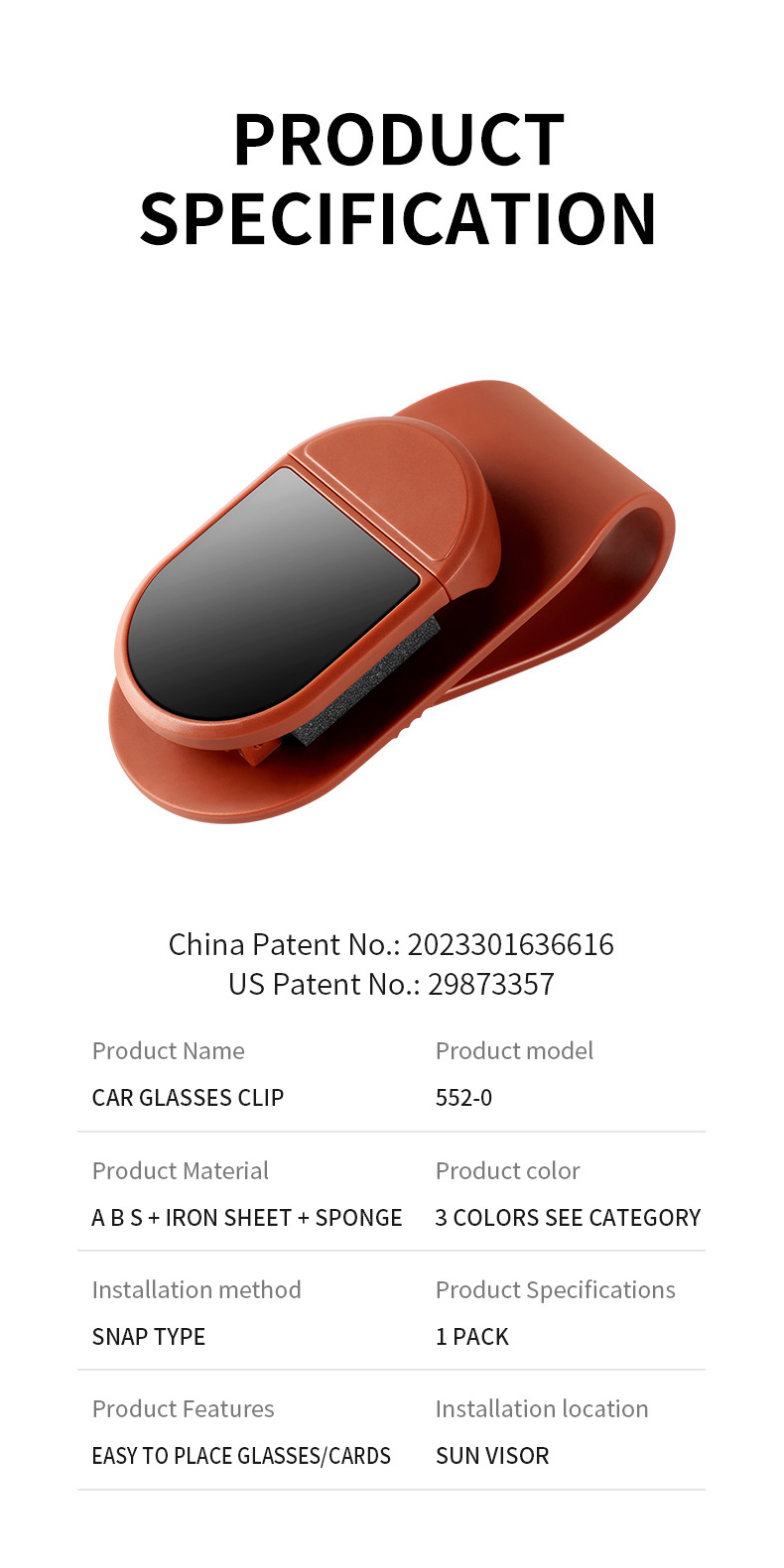 New car glasses clip car multifunctional sun visor clip bill coin storage sunglasses bracket sunglasses
