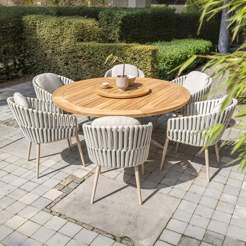Mesa y silla de ocio al aire libre sala de sol combinación silla de jardín interior y exterior patio villa al aire libre a prueba de agua silla de vidre protector solar