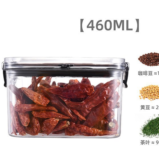 Tanque de sellado de grado alimenticio plástico grueso caja de almacenamiento transparente tanque de almacenamiento de bocadillos cuadrado granos