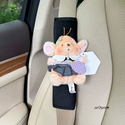 Sürətlər qutusu və əl tormozu başlıqları Strain Car Decoration - black-velvet-shoulder-pads-pink-school-uniform-purple-bag-authentic-little-bean-flower-single