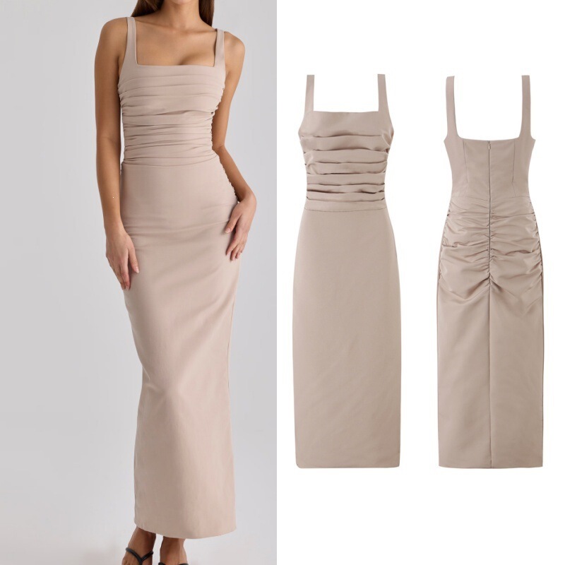 House Same Style Cross-Border Wholesale French-Style High-End Elegant Long Dress Slim Fit Slimming Suspender Dress House Same Style Cross-Border Wholesale French-Style High-End Elegant Long Dress Slim Fit Slimming Suspender Dress