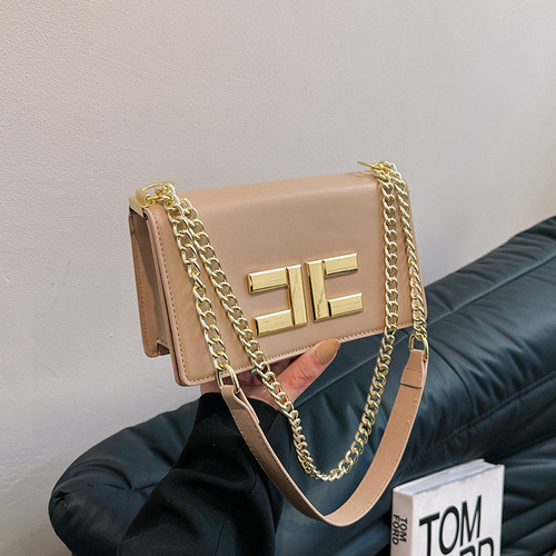 Chain Link Small Handbag 2024 New Women's Bag European and American Fashion Cross-border Women's Single Shoulder Bag Women's Bag