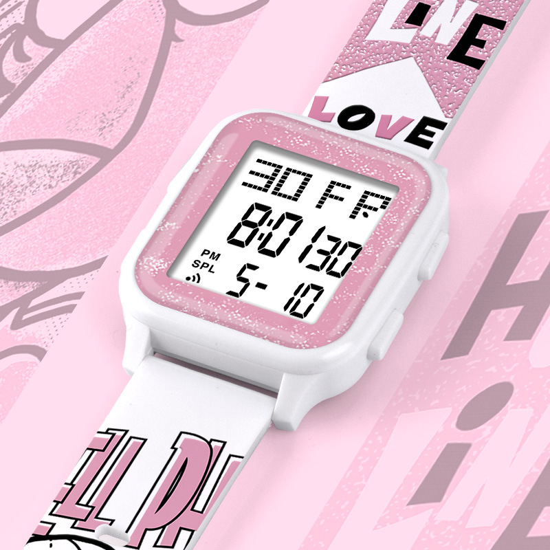 Fresco dulce pequeño cuadrado reloj electrónico estudiante deportes alarma luminosa sincronización reloj electrónico fábrica al por mayor