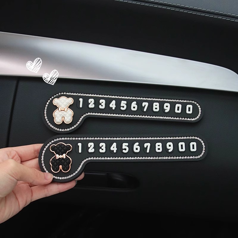 Matrícula de estacionamiento temporal de automóviles, niñas, personalidad creativa, accesorios de decoración de automóviles, placas de teléfono, placas de matrícula móviles