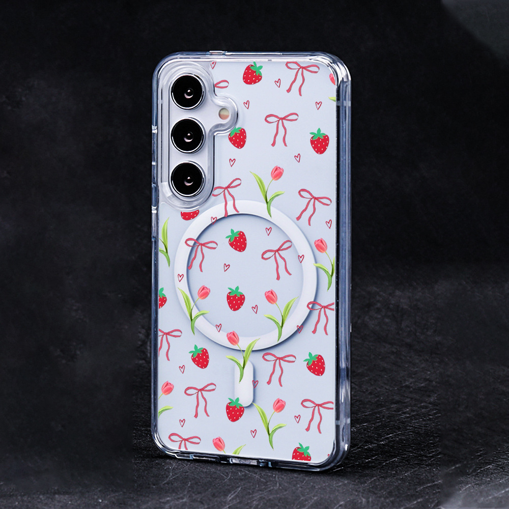 45g Weight Samsung Applicable Brands Phone Cases Classification PC, tpu Material Cherry, Bow Knot Pattern Simple Style, Classic Style Style PC Tpu Cherry Bow Knot Simple Style Classic Style Phone Cases Phone Accessories 1