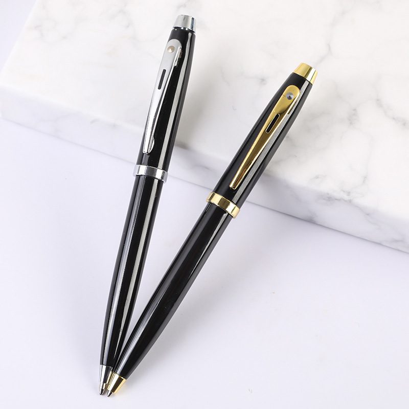 廠家商務廣告中油筆黑色旋轉金屬圓珠筆活動促銷禮品筆印刷logo