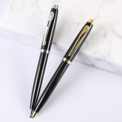 廠家商務廣告中油筆黑色旋轉金屬圓珠筆活動促銷禮品筆印刷logo