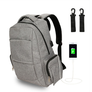 New Business Mother and Baby Travel Mommy Bag with USB Interface Charging, Large Capacity and Practical Mother Bag for Mother and Baby Travel