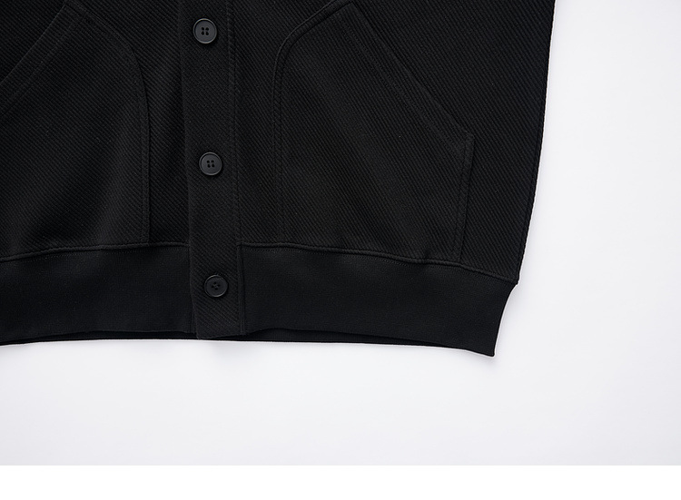 Áo khoác cardigan nam vải tuýt phối sọc tương phản kiểu mới — Màu đen chi tiết 32