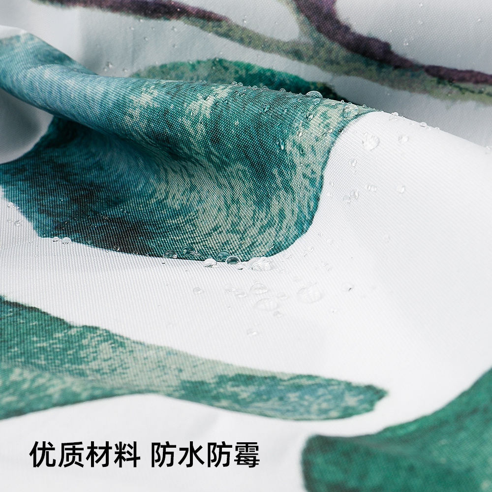 Cortina de baño de poliéster personalizada incluida botón de plástico baño de ducha impermeable cortina de baño de partición antifungal