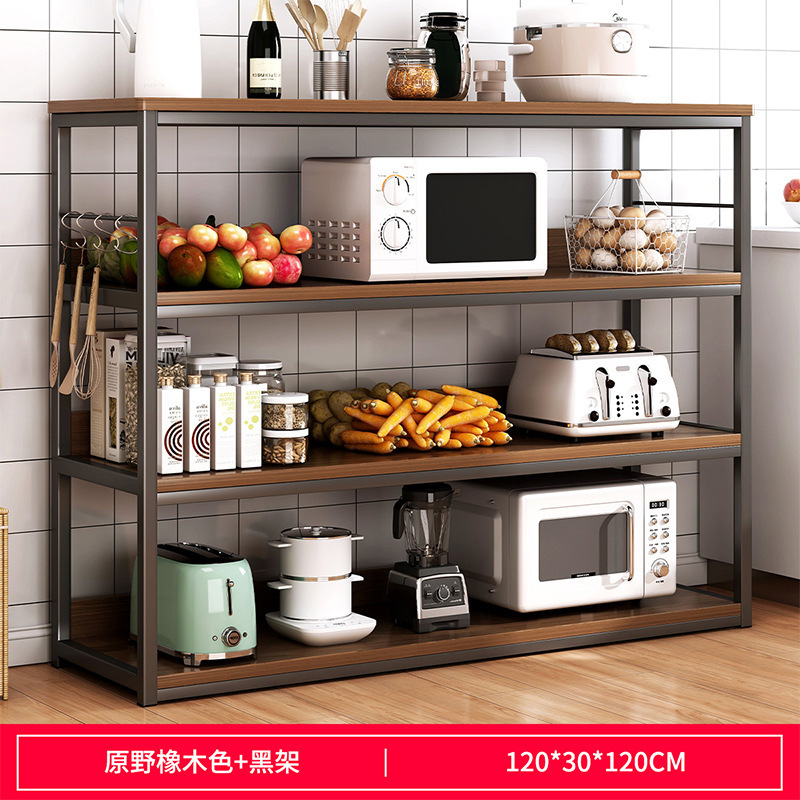 Estante de cocina, estante de almacenamiento para ollas de horno microondas multicapa de piso a techo, estante de almacenamiento para horno en capas multifuncional para el hogar