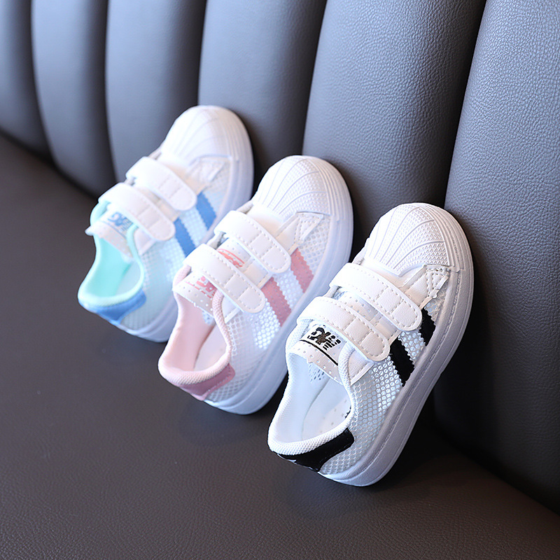 2021 nya barns lilla vita 1-6 år gamla skalbräda för män och kvinnor ihåliga meshskor Mjuk sula Babysport_voghion.com