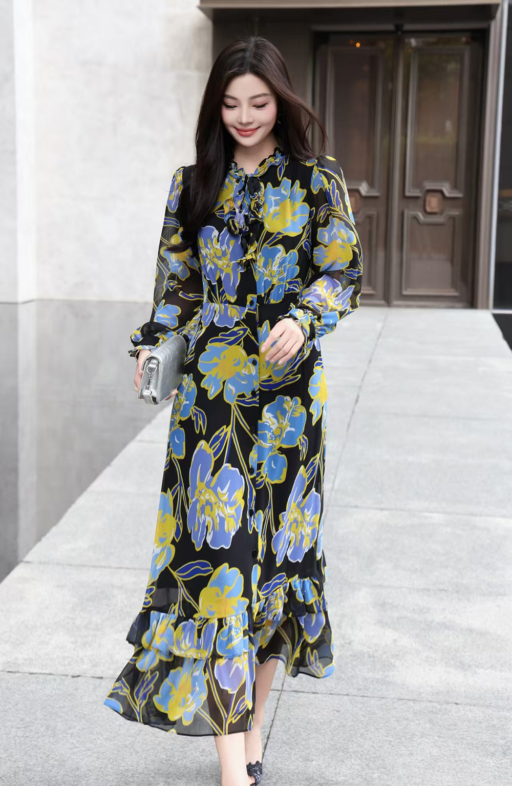 maxi dress with big flower Floral Beauty Maxi Dress