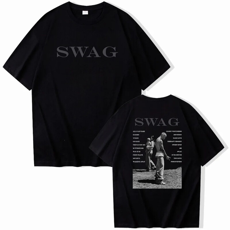 Cross-border European size cotton T-shirt Bieber SWAG 2025 Justin album t-shirt double-sided O-neck short-sleeve shirt fan gift Cross-border European size cotton T-shirt Bieber SWAG 2025 Justin album t-shirt double-sided O-neck short-sleeve shirt fan gift