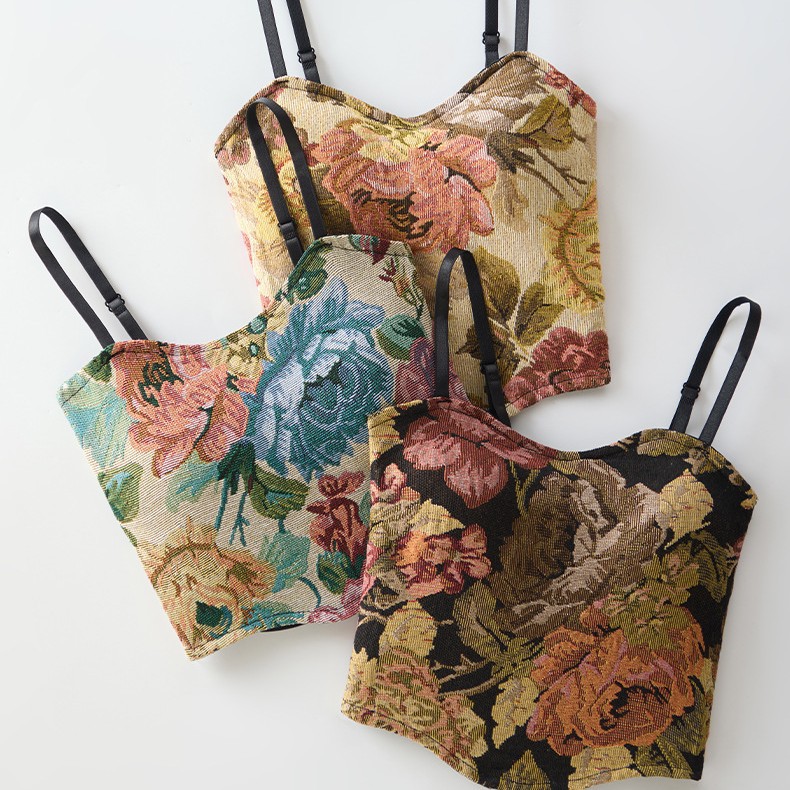 Spring and Summer New Retro Chinese Style Sling Vest with Chest Pad to Wrap the Chest to Prevent Exposure and Breathable Tube Top Short Style