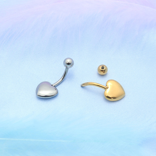 Cross-border new stainless steel peach heart navel ring European and American hot-selling heart-shaped navel nail piercing jewelry Amazon jewelry