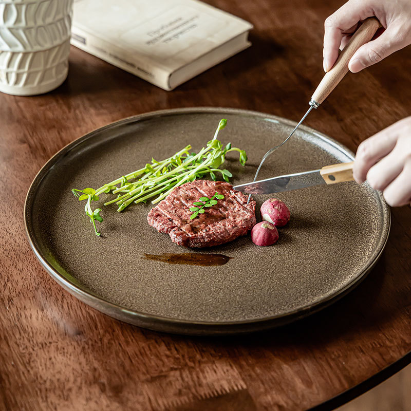 Plato de filete de cerámica japonesa retro platos de platos