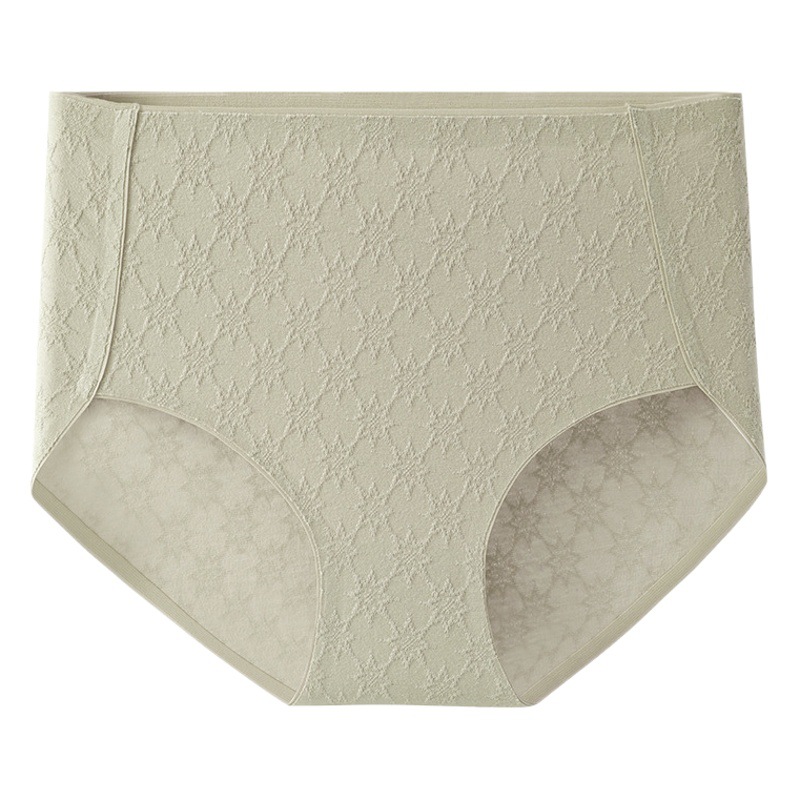 Mediados de alta cintura vientre contracción puro algodón antibacteriano entrepierna estrella jacquard sin costuras anti-apriete más tamaño transpirable 2024 nueva ropa interior de la muchacha