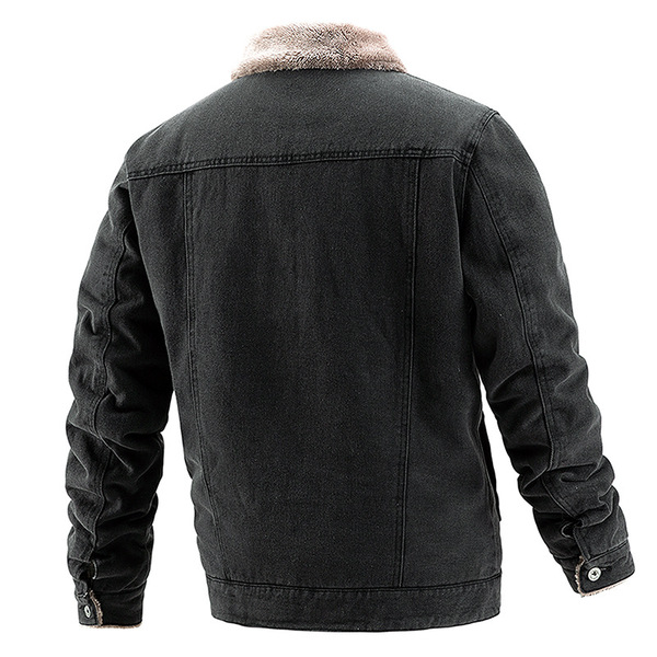 men's denim warm casual jacket