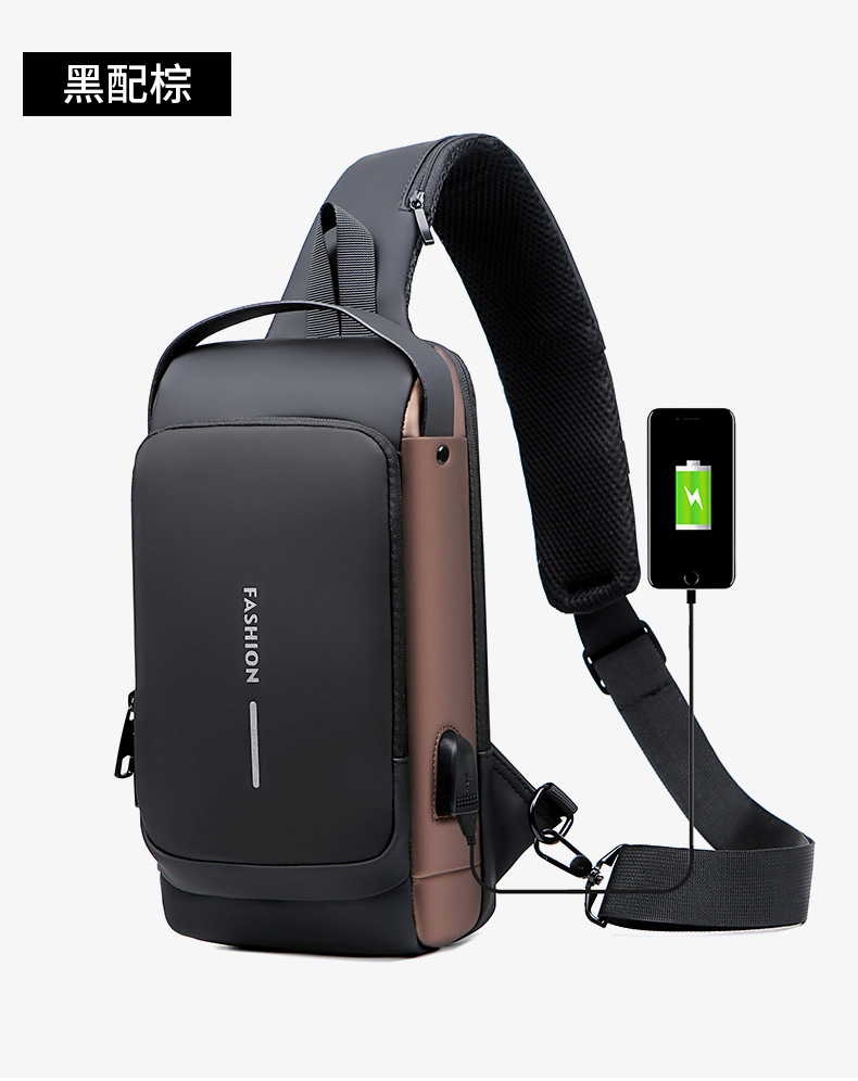 Men's Chest Bag Password Lock Anti-theft Cycling Bag Casual Outdoor Running Travel Waist Bag Shoulder Crossbody Sports Backpack