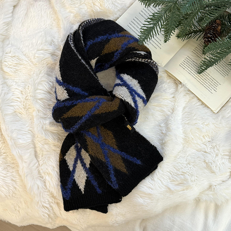 Bufandas de Navidad 2025 otoño y invierno versátiles engrosadas y cálidas bufandas retrógradas de cuadrilátero bufandas transfronterizas al por mayor