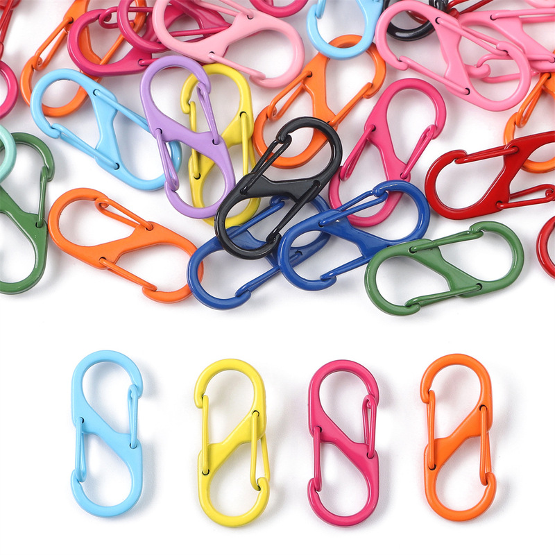 Candy color alloy paint double head S-shaped spring buckle handmade DIY key buckle accessories backpack external connection ring Candy color alloy paint double head S-shaped spring buckle handmade DIY key buckle accessories backpack external connection ring