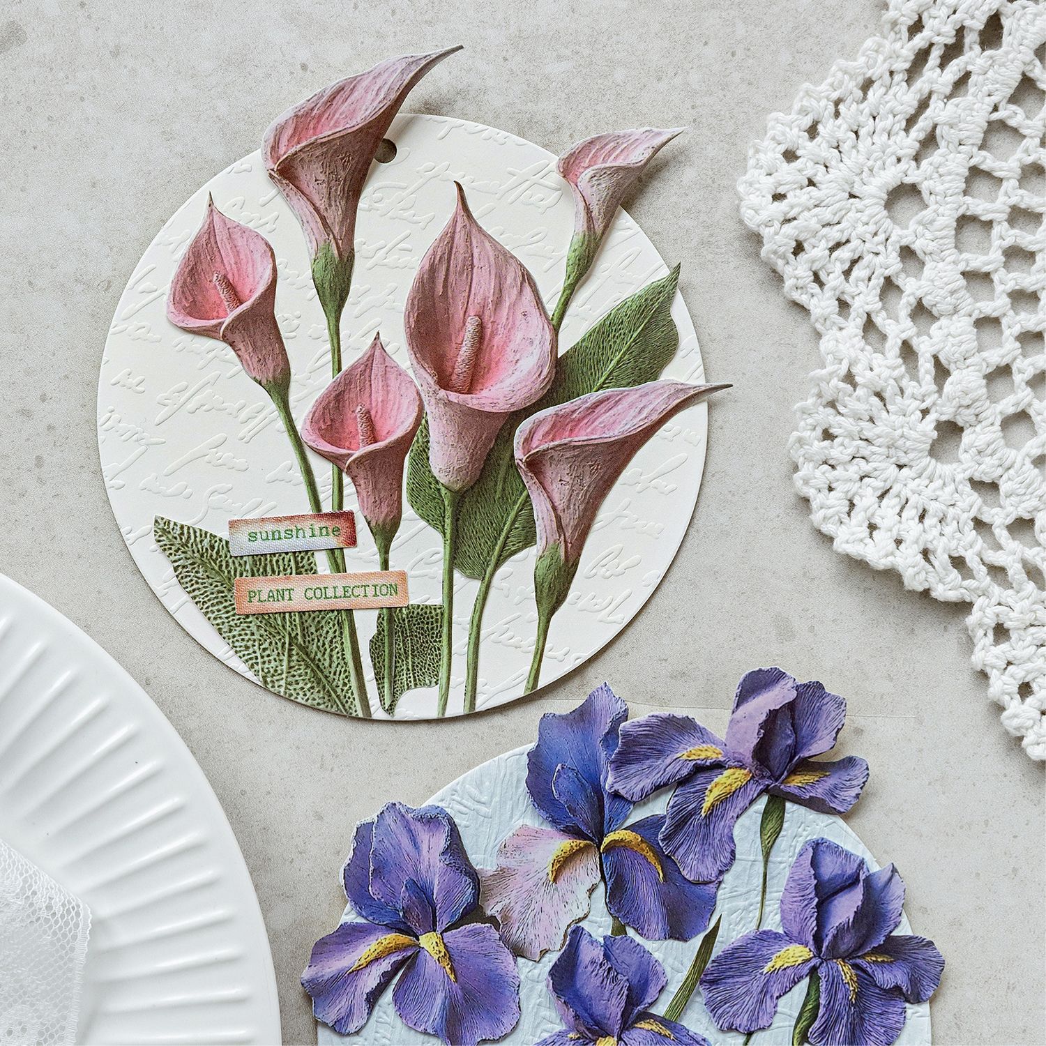 Mo Mo Double Enjoy Pai Toppan Papel de material en relieve Flor y hierba Carta de amor Luz retro Decoración de cuenta manual Papel de material base