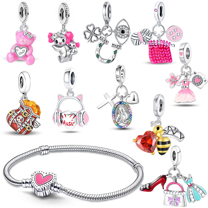 Pan's New Charming Style DIY Little Bee Pendant Bracelet Accessories Mixed Batch Factory Direct Sales Pan's New Charming Style DIY Little Bee Pendant Bracelet Accessories Mixed Batch Factory Direct Sales