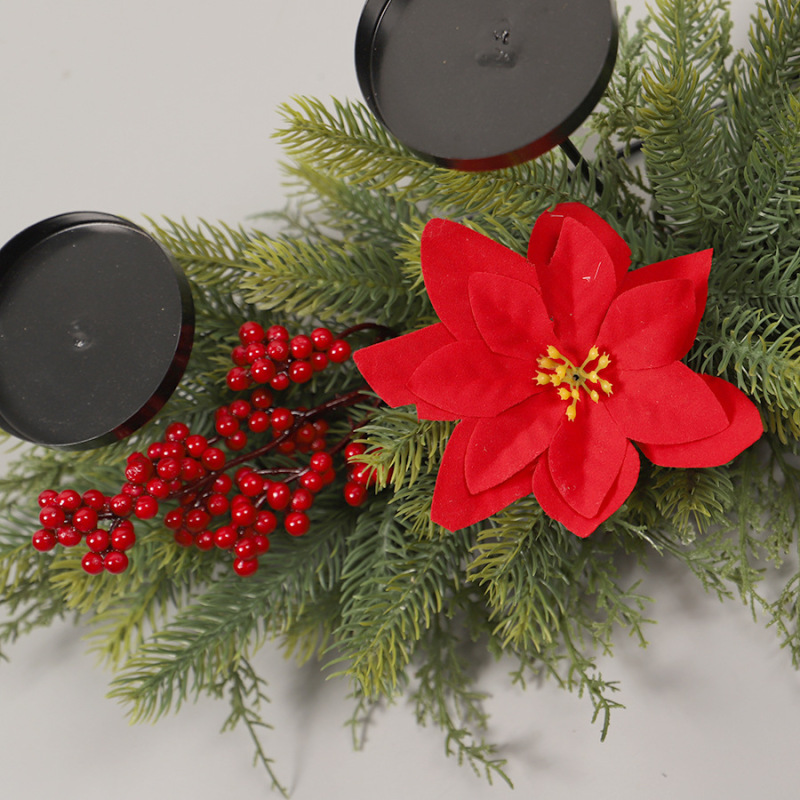 クリスマス装飾キャンドルホルダー、模造松ぼっくりPEクリスマスフラワー、新商品、テーブルセンターピース、暖炉飾り、テーブルデコレーション|undefined