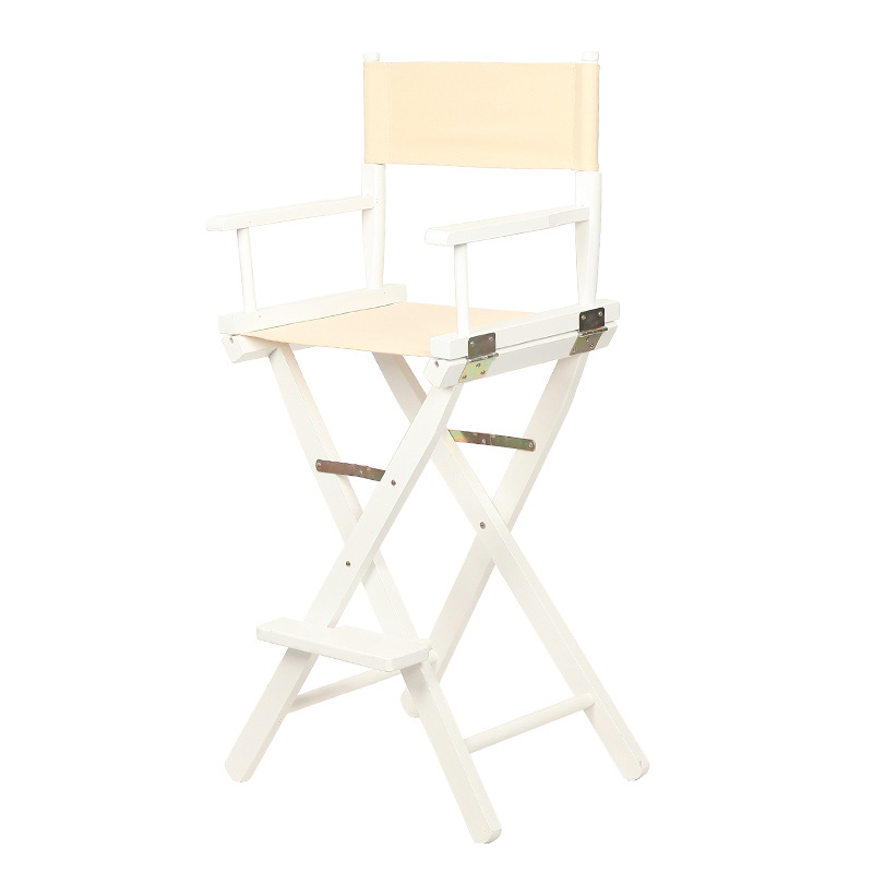 Sillas plegables de madera sólida sillas de maquillaje de pies altos sillas de bar sillas portátiles sillas de lona plegables