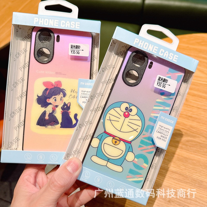 炫彩蓝光壳适用于VIVO S50 X500 Y500Pro Y78 Y33S卡通磨砂手机套