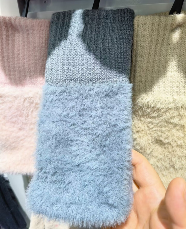 Guantes de medio dedo mujer invierno felpa estudiante cálido escritura sin dedos escribir punto medio dedo expuesto guantes largos pulsera