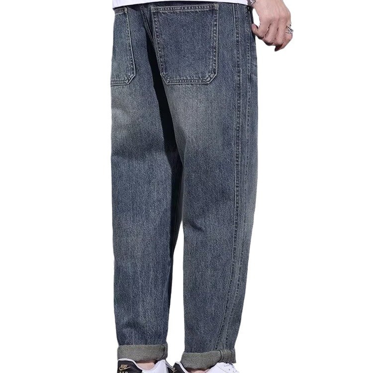 Estilo de Hong Kong hombres de moda verano nuevo estilo 2024 personalidad alfabeto jeans hip-hop ins marea calle alta tendencia pantalones guapos