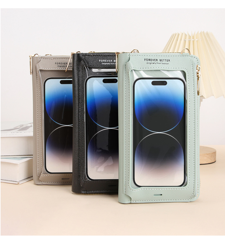 207g Weight Zipper Closure Type Single Shoulder Strap Strap Type Phone Wallets Bags Type Casual, Daily Occasion PVC Material Solid Color Pattern All Seasons Season Unisex Gender Vintage Style, Classic Style Style Square Shape Small Size Unisex Solid Color PVC Zipper Phone Wallets 10