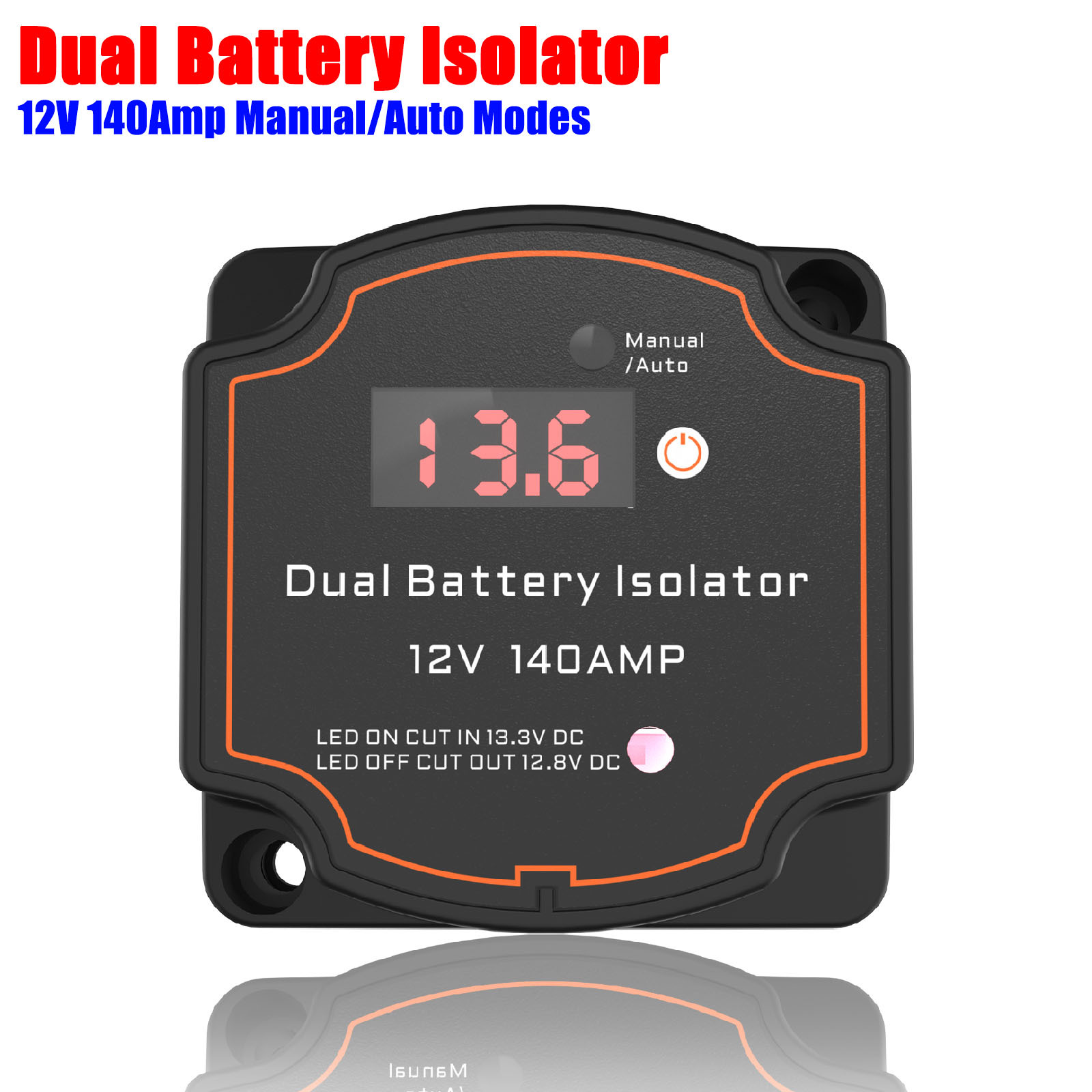 Fángchē 12V 140A Dual Battery Isolator VSR Charger Relay (Power supply, ignition system accessories) - bg006-digital-display
