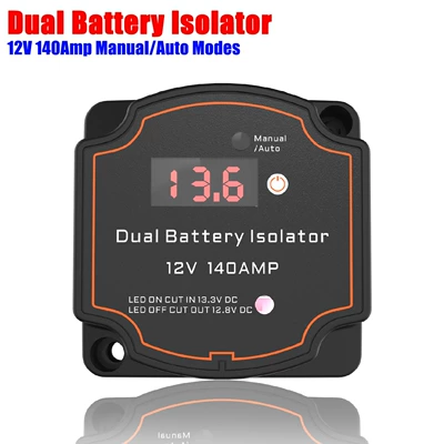 Intelligent Digital Display Dual Battery Isolator 12V140A Dual Battery Isolator Vsr Rv Charger Relay (Power supply, ignition system accessories) - bg006-digital-display