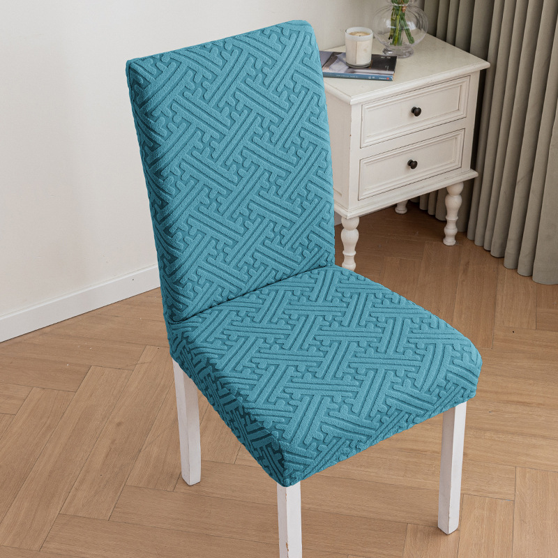 cubierta de silla gruesa cubierta de silla de comedor de espalda recta cubierta elástica cubierta de mesa y silla cubierta jacquard cuatro estaciones impermeable a prueba de aceite universal