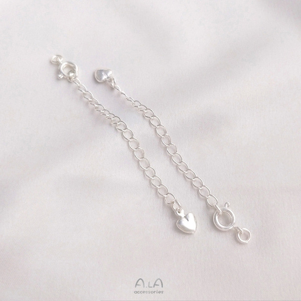 Silver spring buckle tail chain Copper thick silver -plating…
