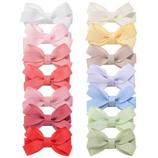 New Ribbon Children's Bow Candy Color Macaron Girls Hair Accessories Solid Color All-inclusive Side Clip Hairpin 3730