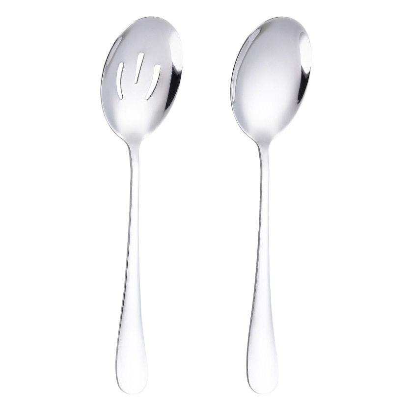 Cuchara de tenedor de acero inoxidable 410 Cuchara de servicio de restaurante occidental Colador de vajilla de hotel Cuchara pública Fábrica al por mayor