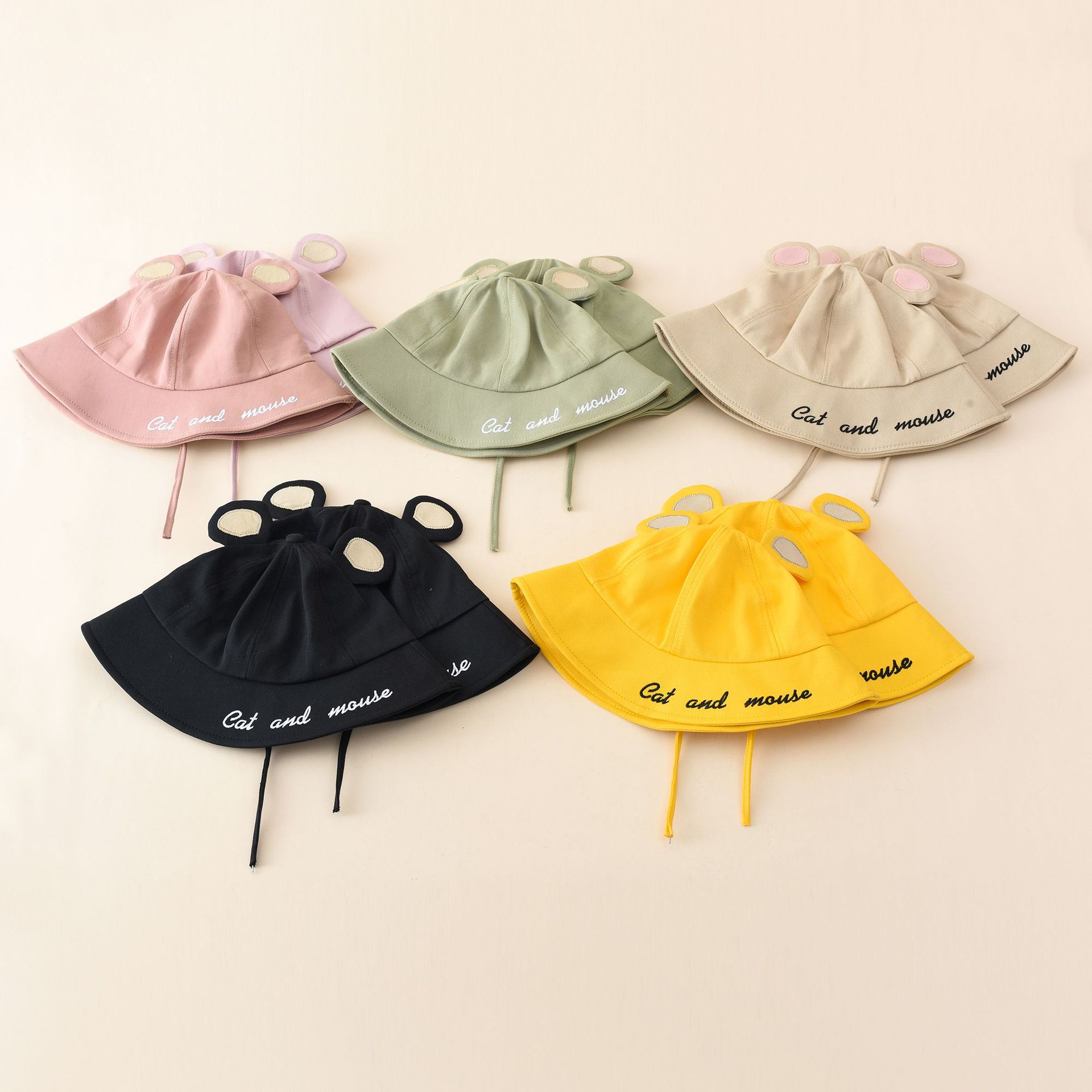 Orejas de ratón lindo padre-hijo pescador sombrero verano fino sombrero japonés mujeres primavera y otoño moda coreana moda verano