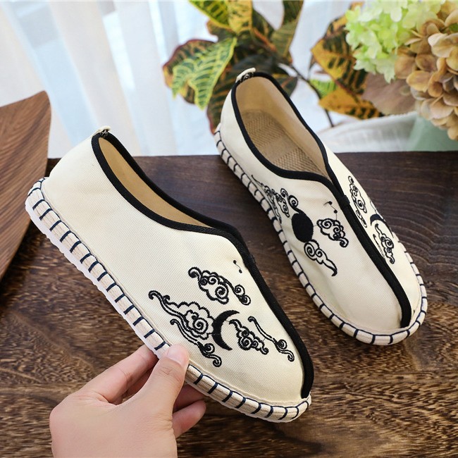 2024 New Chinese Style Old Beijing Cloth Shoes Thousand-Layer Cloth Sole Kung Fu Shoes Chinese Style Ancient Style Tang Shoes Men's Canvas Shoes