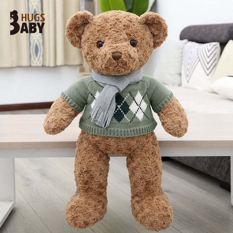 Abrazo bebé bufanda suéter oso de peluche muñeca nueva gran oso lindo juguete de peluche juguete de los niños al por mayor