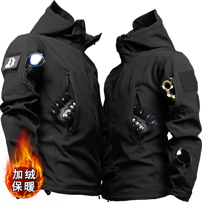 2024机能风户外冲锋衣男款工装外套秋冬季夹克防水防风登山服美式|undefined