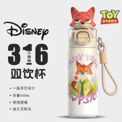 ニック魔法瓶カップ女の子 316 ステンレス鋼ストローカップ小学生落下防止子供ポータブルダブルドリンクカップ