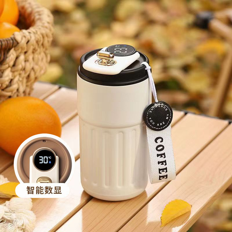 Taza de café con aislamiento térmico, taza de agua con aislamiento térmico para niñas, taza portátil de alto valor, taza de acero inoxidable, LOGOTIPO grabado